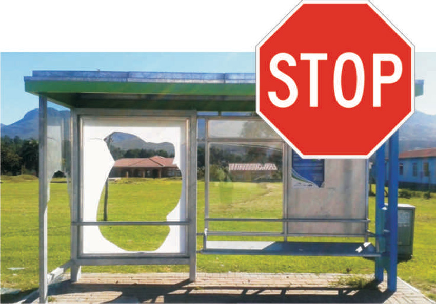 Busstop vandalism
