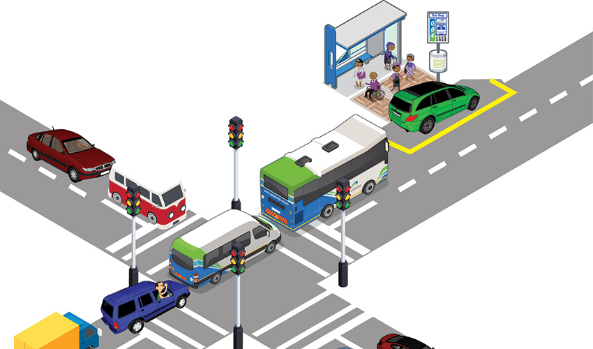 Do not stop on the bus stop