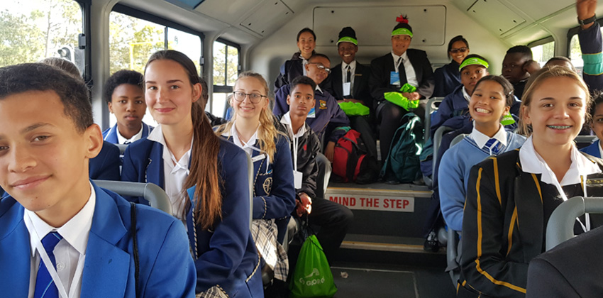 Junior council on bus