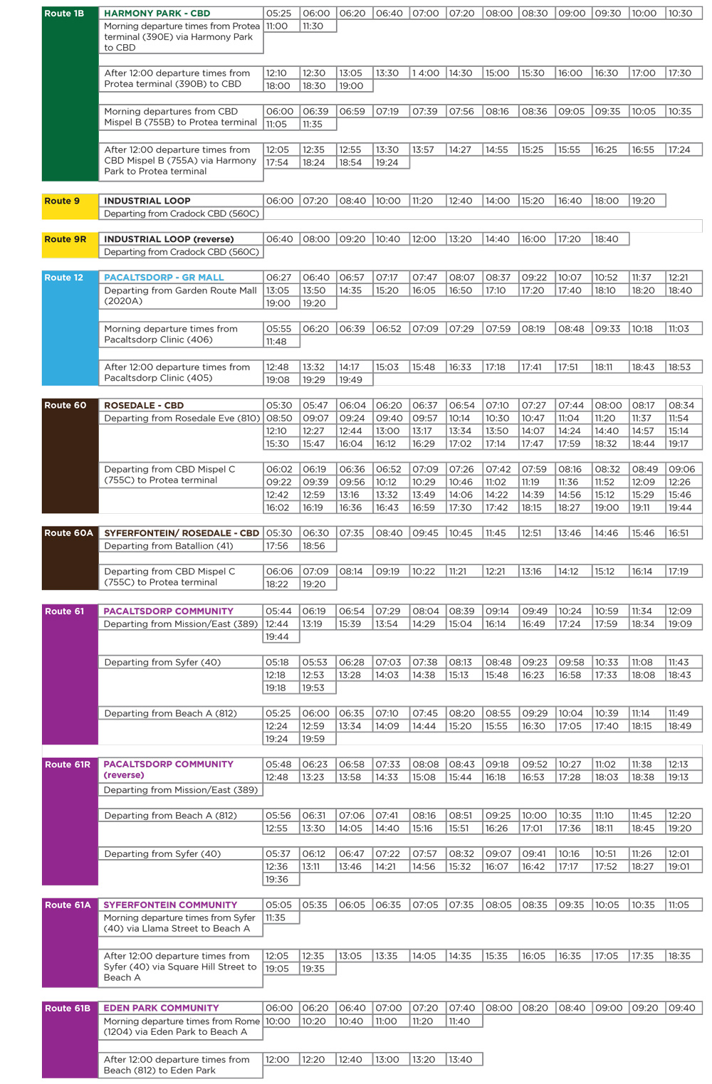 Timetables – Go George