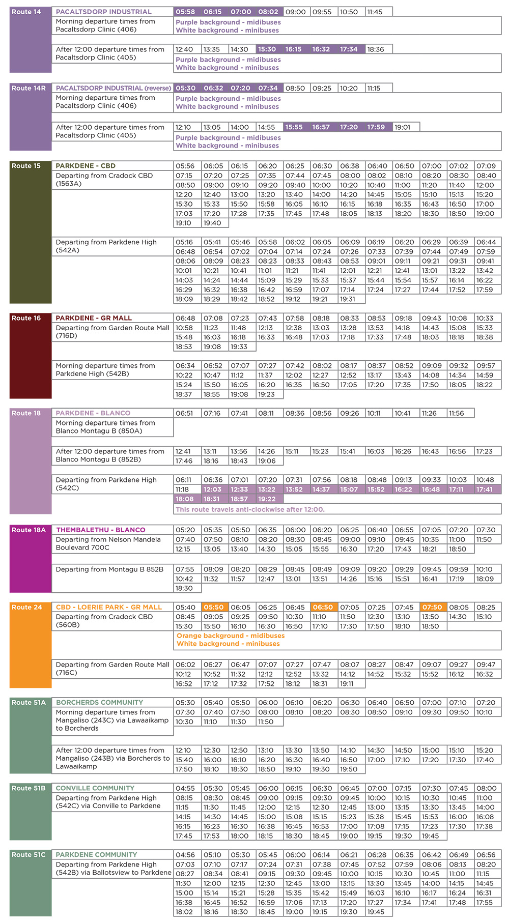 Timetables – Go George