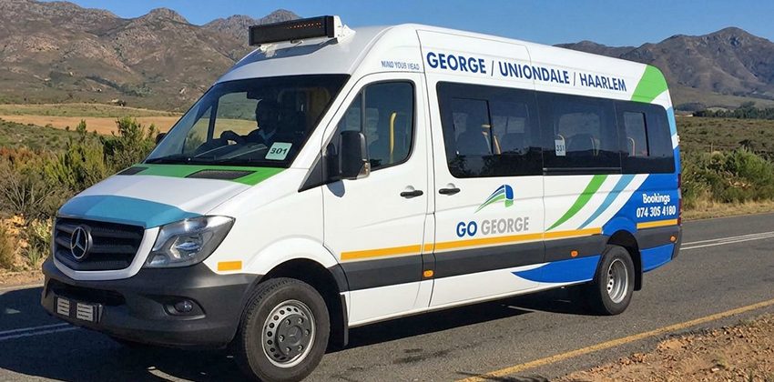 A GO GEORGE Minibus ready to travel on the new Uniondale route.